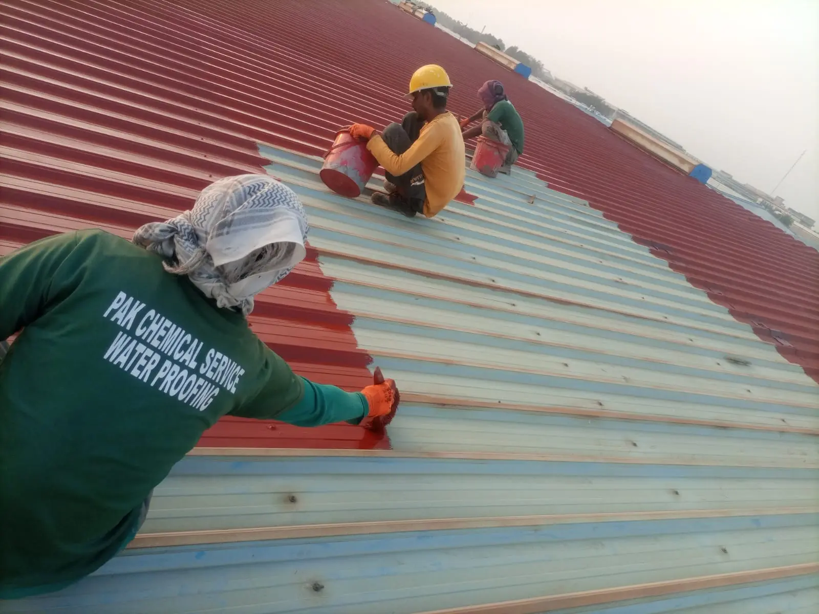 Pak Chemical Services corrugated roof waterproofing work