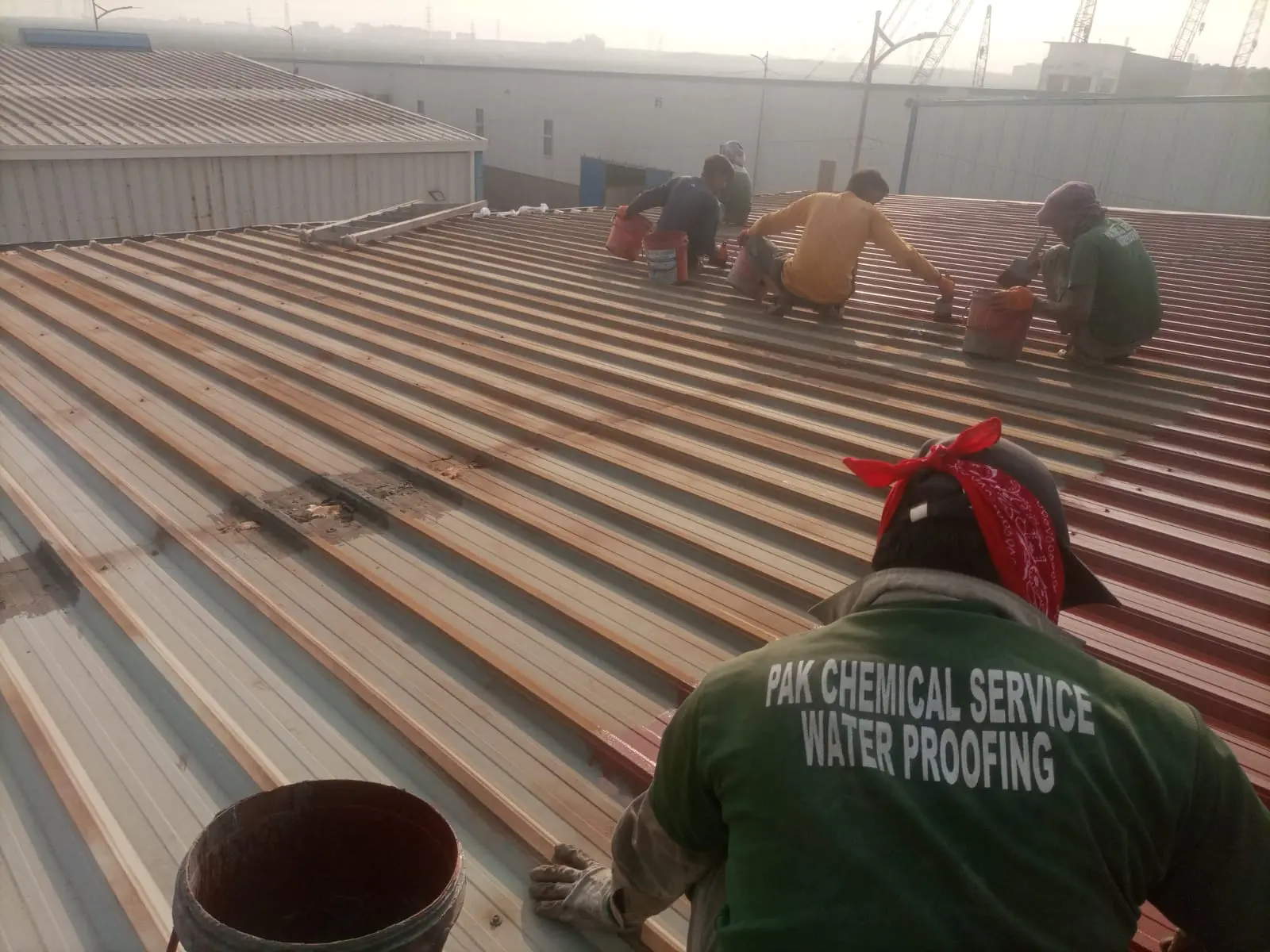 Pak Chemical Services corrugated roof waterproofing work