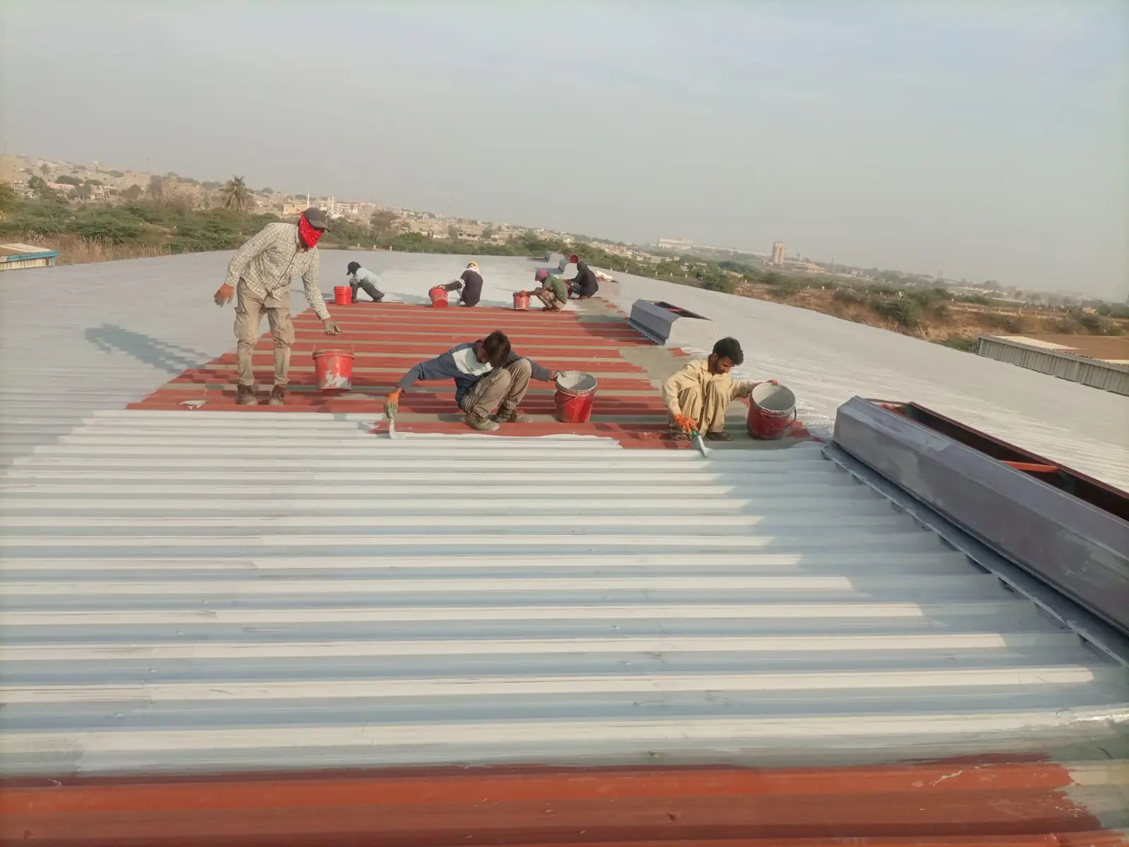 Pak Chemical Services corrugated roof waterproofing work