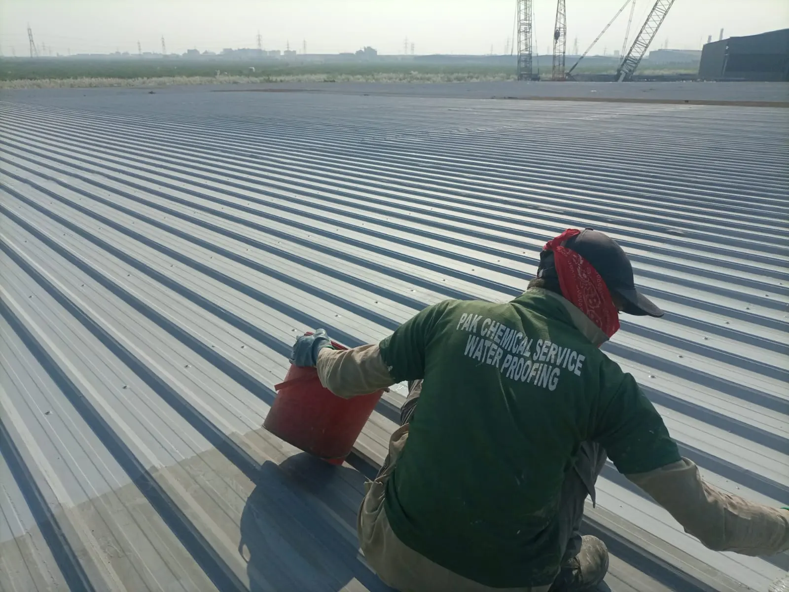 Pak Chemical Services GI sheets waterproofing work